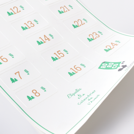 La planche Calendrier de l'Avent - 24 étiquettes