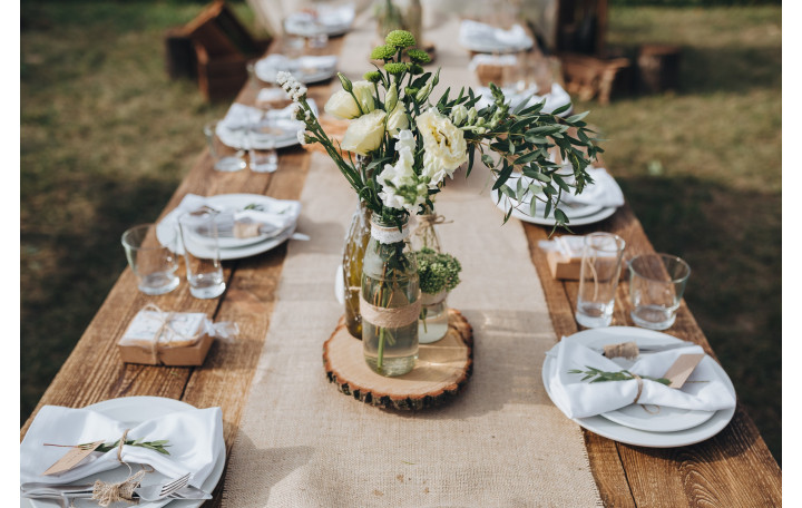 Centres de table de mariage : Pots et Bouteilles en verre