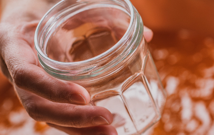 Pot en Verre, Bocal en Verre Soufflé, Jarre 