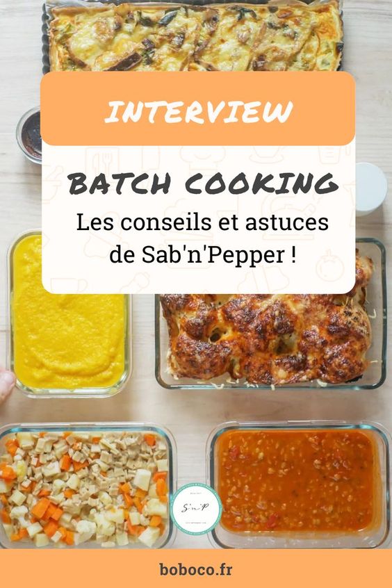 Batch cooking d'été - Menu du 26 au 30 août - Recette par Sab'n'Pepper