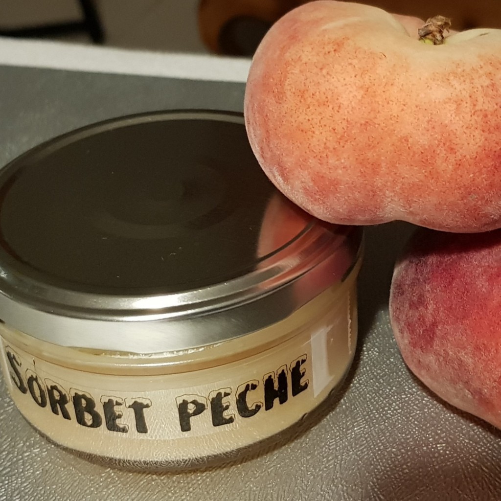 Sorbet à la pêche en bocal